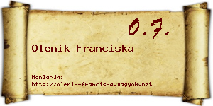 Olenik Franciska névjegykártya